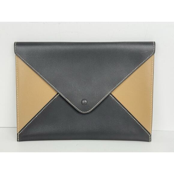 Hermes Leather Envelope Clutch Bag B-3 - Picture 2 of 9